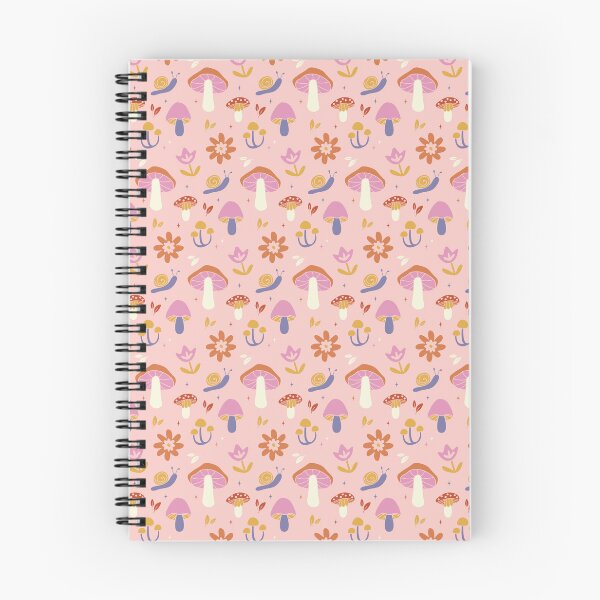 Item preview, Retro Mushroom Snail Pattern, Pink Groovy Floral Repeat Print designed and sold by poppet103.