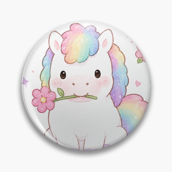 Item preview, Cute Rainbow Pony with Flower designed and sold by Randomundi.