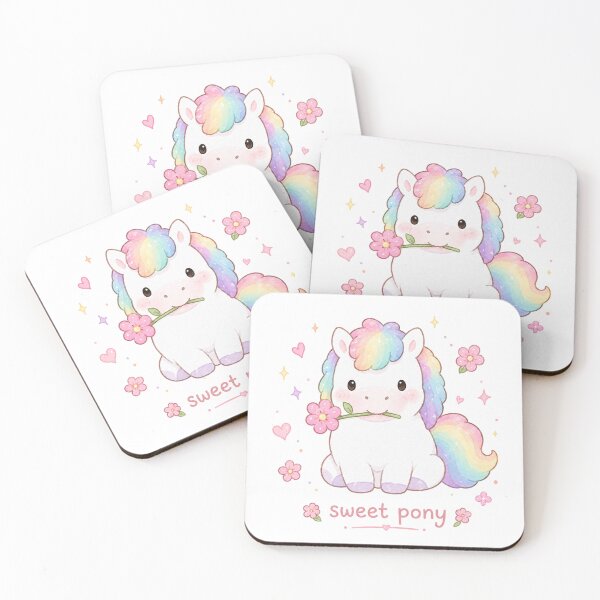 Item preview, Cute Rainbow Pony with Flower designed and sold by Randomundi.