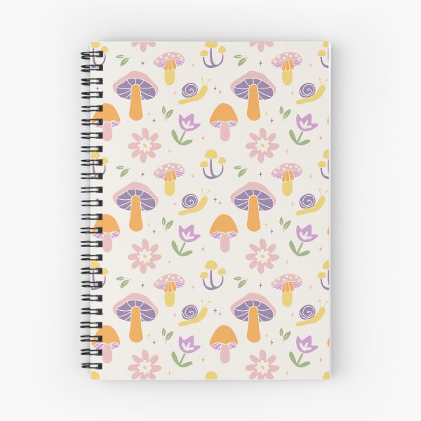 Item preview, Pastel Rainbow Mushroom Pattern, Whimsical Floral Snail Repeat Print designed and sold by poppet103.