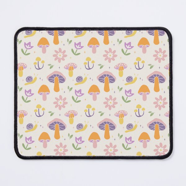 Item preview, Pastel Rainbow Mushroom Pattern, Whimsical Floral Snail Repeat Print designed and sold by poppet103.