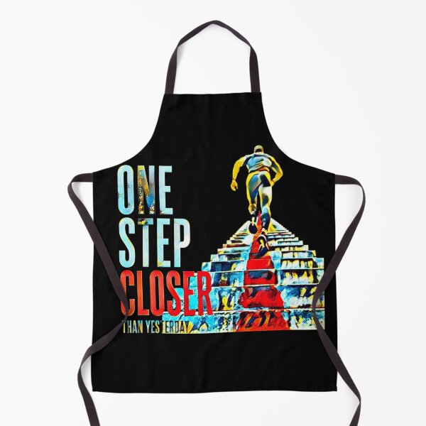 Item preview, One Step Closer Than Yesterday Motivational Fitness Typography Art designed and sold by Dream Weave Studio.