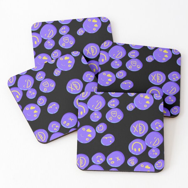 Item preview, Handmade Doodle Faces on Purple Circles designed and sold by Suhhel.