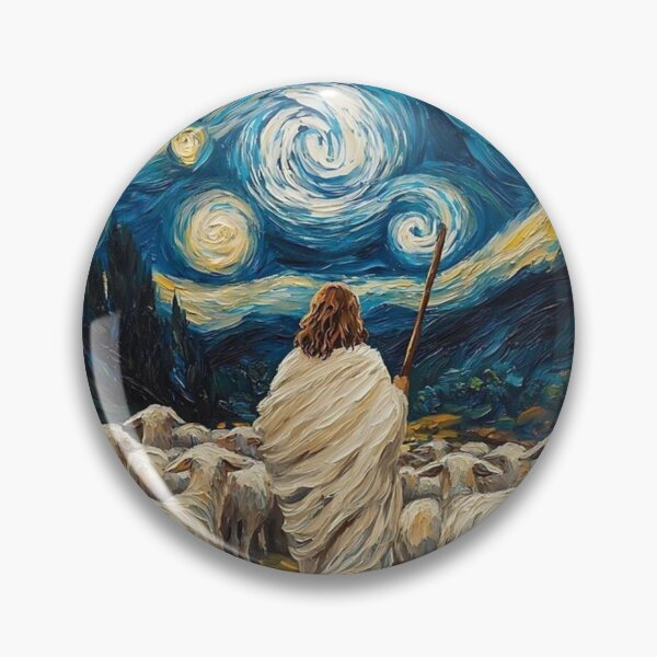 Item preview, The Good Shepherd Under the Starry Night designed and sold by Jesus-istheway.