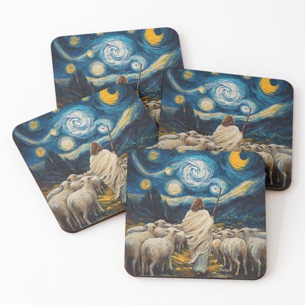 Item preview, The Good Shepherd Under the Starry Night designed and sold by Jesus-istheway.