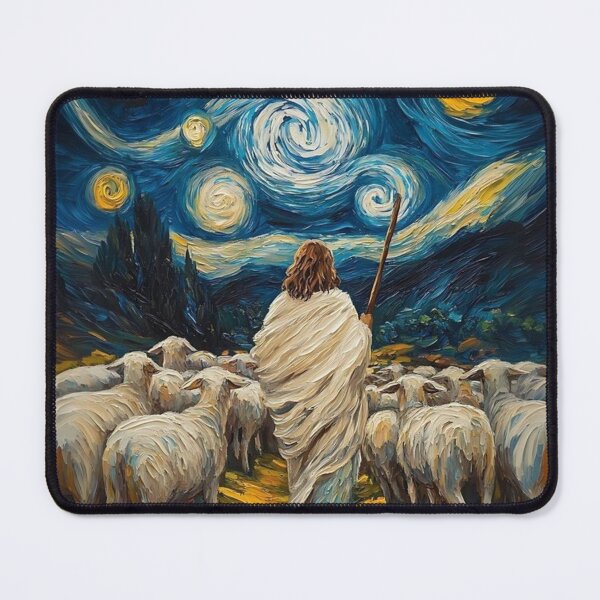 Item preview, The Good Shepherd Under the Starry Night designed and sold by Jesus-istheway.