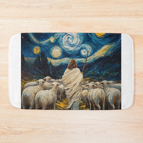 Item preview, The Good Shepherd Under the Starry Night designed and sold by Jesus-istheway.