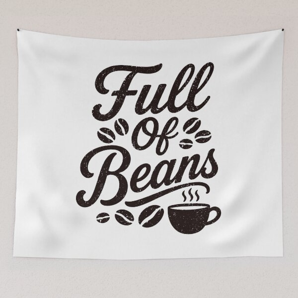 Item preview, Full of Beans – Vintage Distressed Coffee Lover Quote designed and sold by gunaone-design.