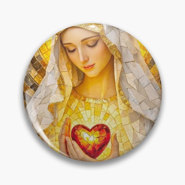 Item preview, The Immaculate Heart of Mary | Golden Mosaic Art designed and sold by Jesus-istheway.