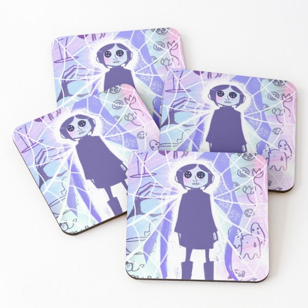 Item preview, Spooky Button Eyes Ghost Girl Gothic Web Pastel Illusion designed and sold by Wildw0od.