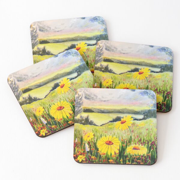 Item preview, WILDFLOWERS AT SUNSET | Original Oil Painting by Svetlana Shavrina | Floral Landscape designed and sold by BlueberrySwan.