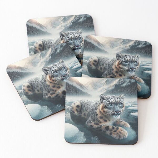 Item preview, Snow Leopard Ice Bath designed and sold by nikkolaus.