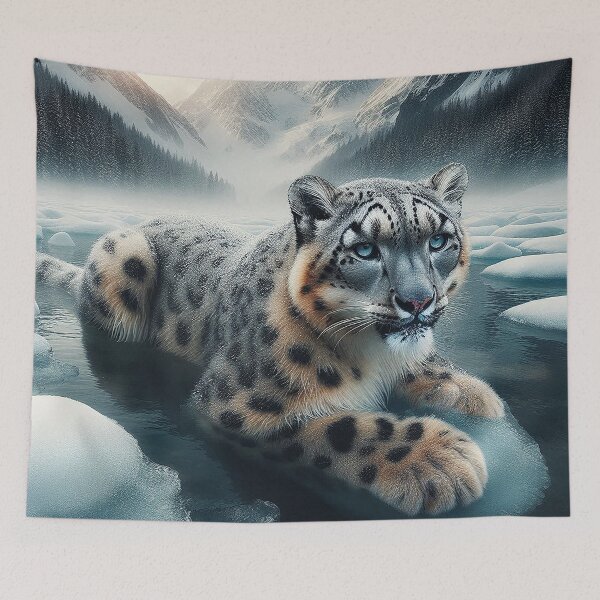 Item preview, Snow Leopard Ice Bath designed and sold by nikkolaus.