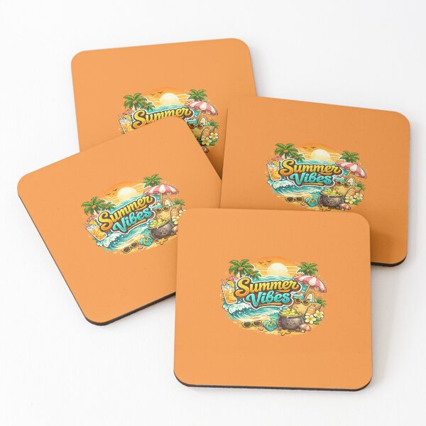 Item preview, Colorful Summer Vibes Beach Illustration with Sunset designed and sold by NinaVibeStudio.