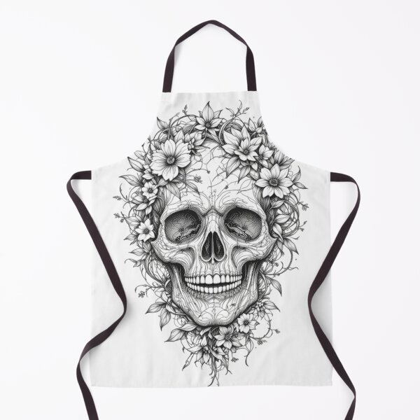 Item preview, Floral Skull Line Art – Gothic Botanical Skeleton, Dark Nature Aesthetic, Life & Death Symbolism designed and sold by PixPixari.