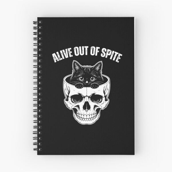 Item preview, Alive Out of Spite Funny Spooky Black Cat In Skull Snarky Quote designed and sold by gunaone-design.