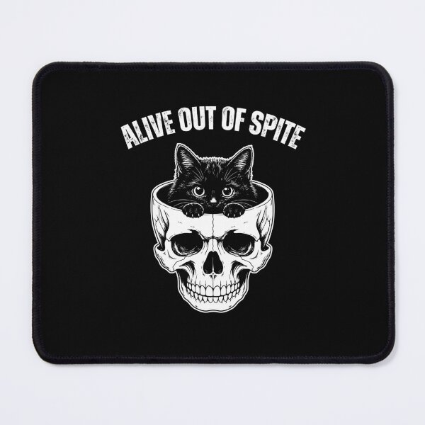 Item preview, Alive Out of Spite Funny Spooky Black Cat In Skull Snarky Quote designed and sold by gunaone-design.