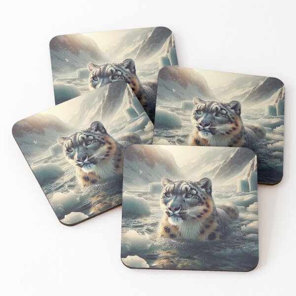 Item preview, Snow Leopard Glacier Ice Bath designed and sold by nikkolaus.
