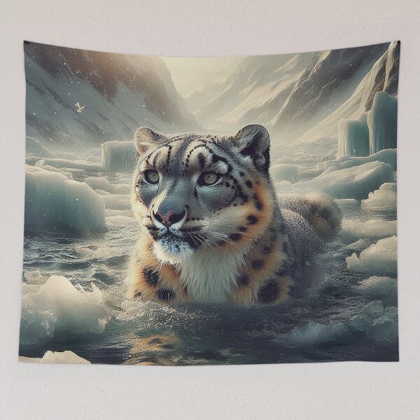 Item preview, Snow Leopard Glacier Ice Bath designed and sold by nikkolaus.