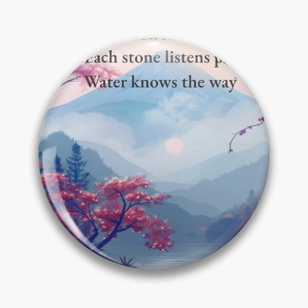 Item preview, Zen Mountain Lake Wall Art | Cherry Blossom Printable | Japandi Landscape Decor | Japanese Inspired Haiku Poster | Minimalist Nature Print designed and sold by ChloeDesigns401.