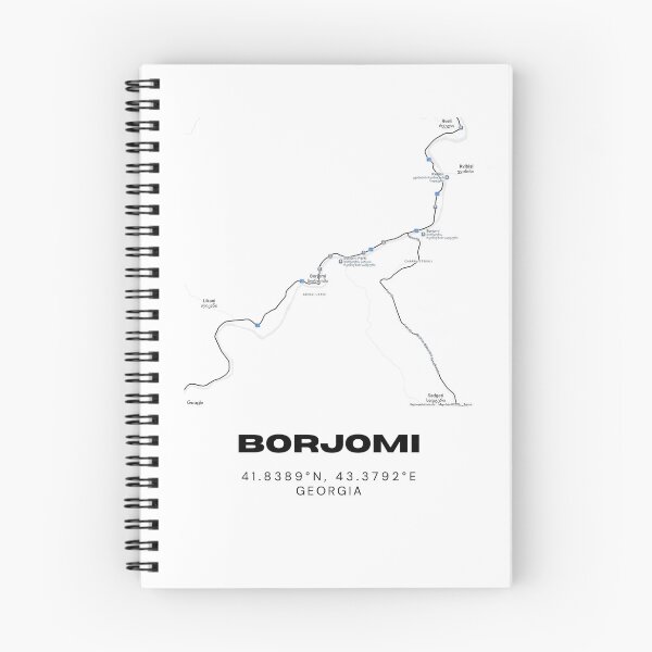 Item preview, Borjomi Georgia Minimalist City Map with Coordinates | Black and White Street Map Art designed and sold by RM-Journey.