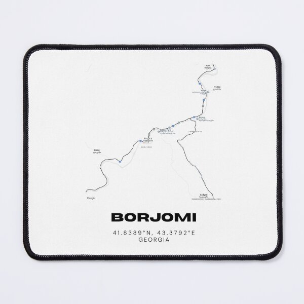 Item preview, Borjomi Georgia Minimalist City Map with Coordinates | Black and White Street Map Art designed and sold by RM-Journey.