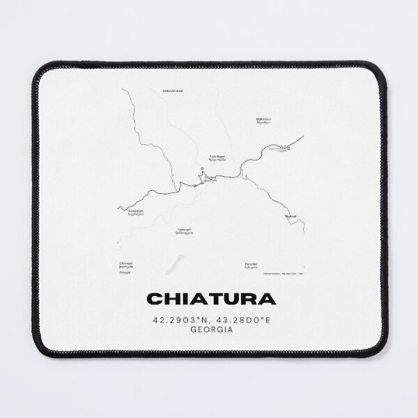 Item preview, Chiatura Georgia Minimalist City Map with Coordinates | Black and White Street Map Art designed and sold by RM-Journey.