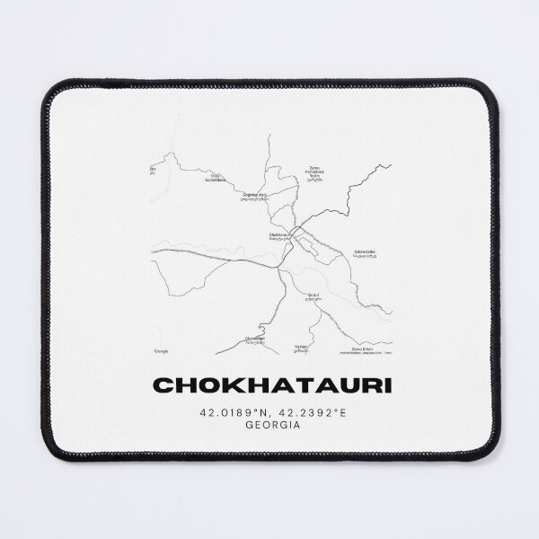 Item preview, Chokhatauri Georgia Minimalist City Map with Coordinates | Black and White Street Map Art designed and sold by RM-Journey.