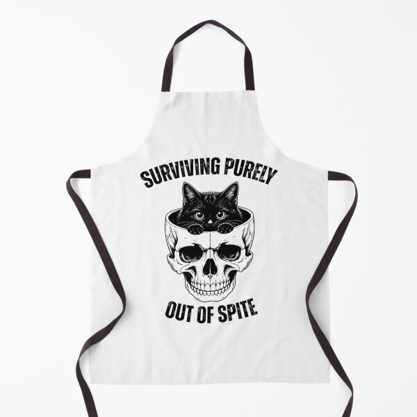 Item preview, Surviving Purely Out of Spite Funny Spooky Black Cat In Snarky Skull Meme designed and sold by gunaone-design.