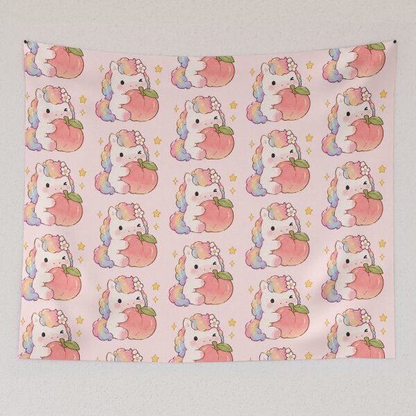 Item preview, Cute Rainbow Pony with Peach designed and sold by Randomundi.