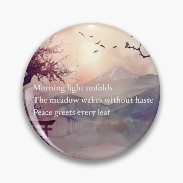 Item preview, Japanese Sunrise Wall Art | Zen Mountain Lake Printable | Cherry Blossom Japandi Decor | Torii Gate Haiku Print | Peaceful Nature Poster designed and sold by ChloeDesigns401.