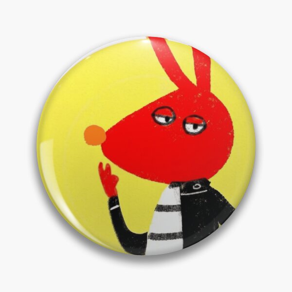 Item preview, Edgy Red Rabbit Streetwear Cartoon Mascot Yellow Circle Graphic designed and sold by Wildw0od.