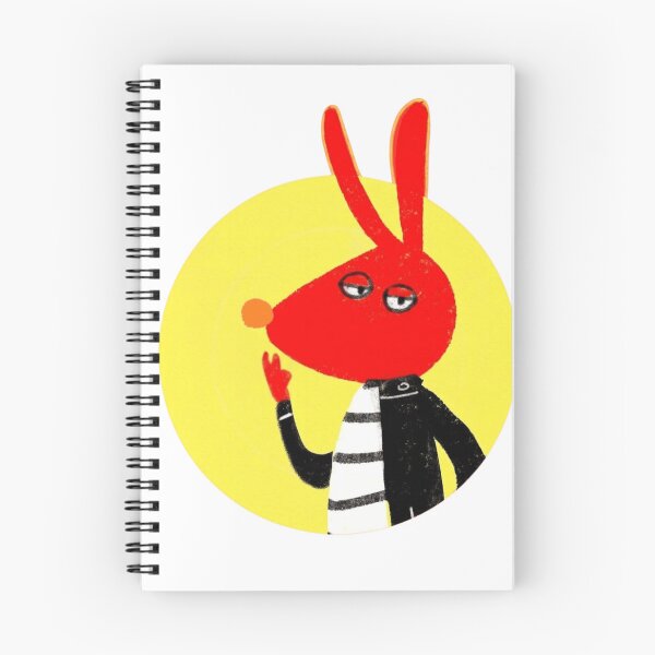 Item preview, Edgy Red Rabbit Streetwear Cartoon Mascot Yellow Circle Graphic designed and sold by Wildw0od.