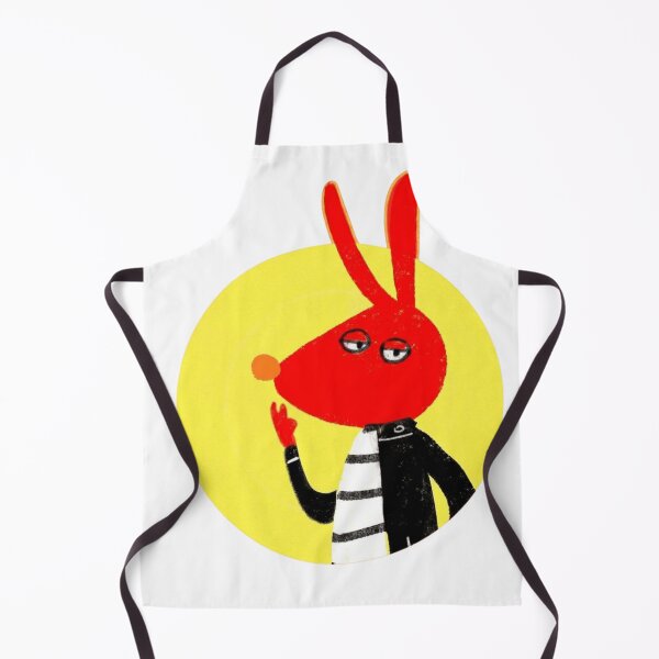 Artikelvorschau, Trendiges rotes Kaninchen-Streetwear-Cartoon-Maskottchen, gelber Kreis, Grafik entworfen und verkauft von Wildw0od.