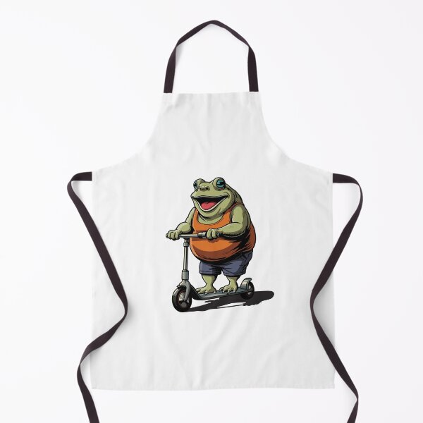 Item preview, Funny Chubby Frog Riding Scooter Cartoon | Cool Happy Frog on Electric Scooter Art designed and sold by SaltCreatives.