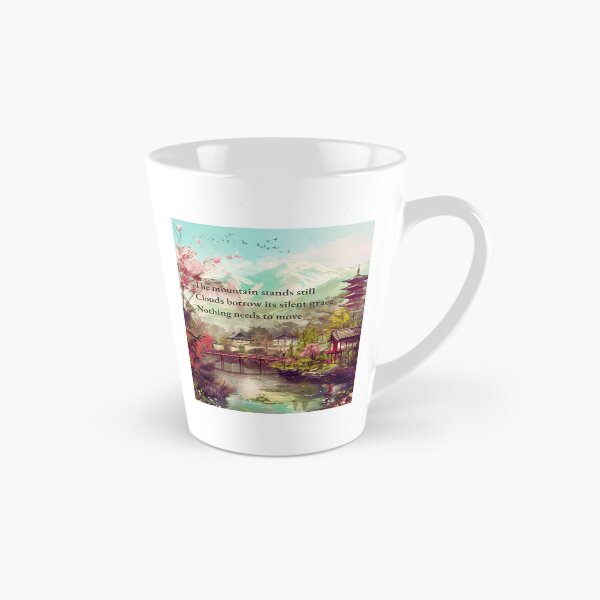 Item preview, Japanese Mountain Village Wall Art | Zen Landscape Printable | Japandi Cherry Blossom Decor | Pagoda Nature Haiku Print | Peaceful Home Poster designed and sold by ChloeDesigns401.