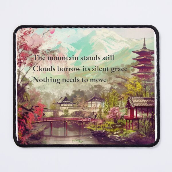 Item preview, Japanese Mountain Village Wall Art | Zen Landscape Printable | Japandi Cherry Blossom Decor | Pagoda Nature Haiku Print | Peaceful Home Poster designed and sold by ChloeDesigns401.