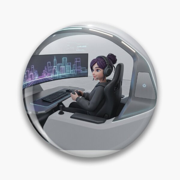 Item preview, Futuristic Gaming Pod Illustration | Sci-Fi Gamer Setup | Cyberpunk RGB Gaming Station | Tech Lover Gift designed and sold by Clean Print Goods.