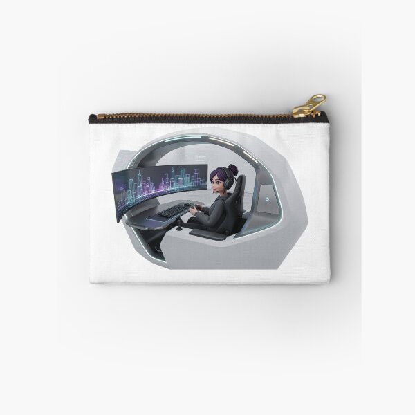 Item preview, Futuristic Gaming Pod Illustration | Sci-Fi Gamer Setup | Cyberpunk RGB Gaming Station | Tech Lover Gift designed and sold by Clean Print Goods.