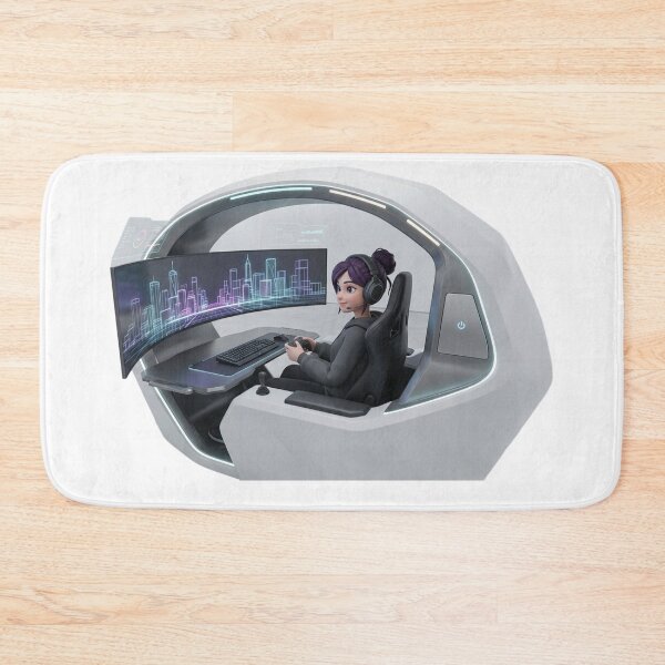 Item preview, Futuristic Gaming Pod Illustration | Sci-Fi Gamer Setup | Cyberpunk RGB Gaming Station | Tech Lover Gift designed and sold by Clean Print Goods.