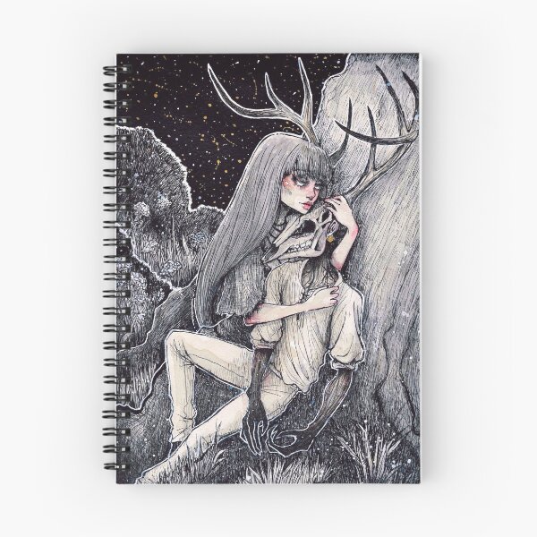 Item preview, Creepy witch and wendigo Wall Art design - whimsy goth - witchy aesthetic - Original Halloween Art designed and sold by DearhoneyandArt.