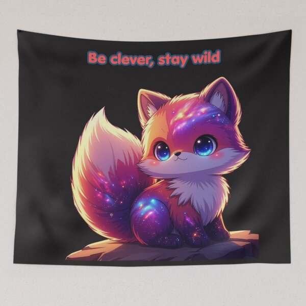 Item preview, Be Clever Stay Wild – Pixel Fox Spirit designed and sold by Revyra.