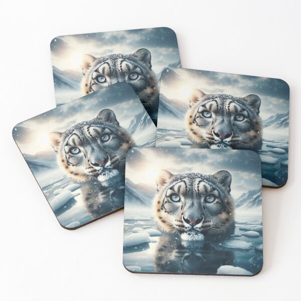 Item preview, The Snow Leopard's Icy Stare designed and sold by nikkolaus.