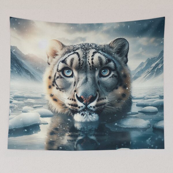 Item preview, The Snow Leopard's Icy Stare designed and sold by nikkolaus.