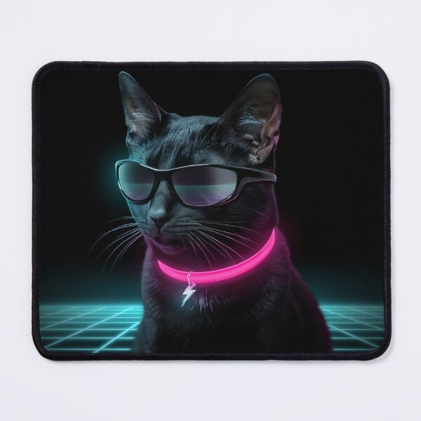 Item preview, Cyberpunk Synthwave Cat Pfp - Retro Neon Aesthetic designed and sold by Purrfectly Furr.