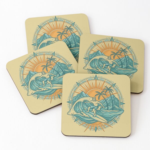 Item preview, Vintage Surf Compass Emblem Retro Wave and Palm Trees Summer Beach Vibe Graphic designed and sold by Clean Print Goods.