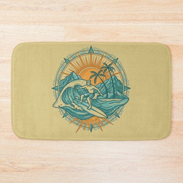 Item preview, Vintage Surf Compass Emblem Retro Wave and Palm Trees Summer Beach Vibe Graphic designed and sold by Clean Print Goods.
