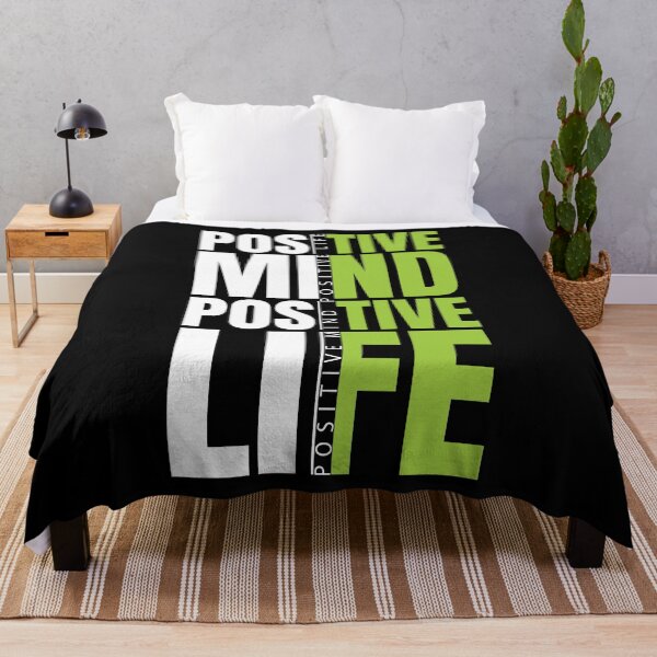 Item preview, Positive Mind Positive Life - Green and White Modern Graphic Typography Poster designed and sold by AVNGR-Design.