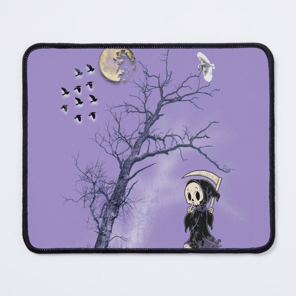 Item preview, Spooky Cute Grim Reaper Moonlit Tree Owl Pastel Goth Vintage Witchy Graphic Aesthetic Halloween Flying Birds designed and sold by Clean Print Goods.