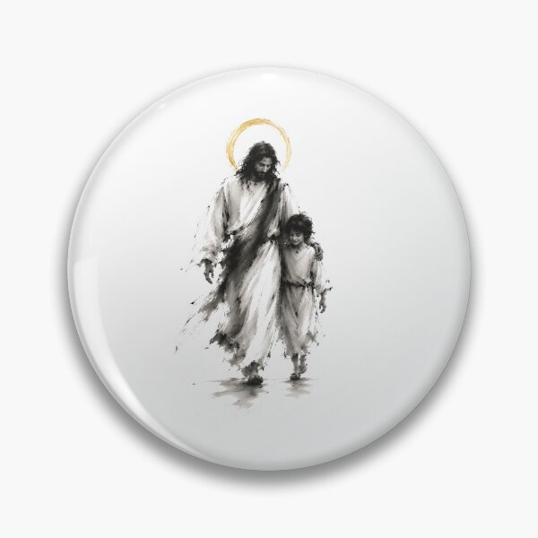 Item preview, Jesus Walking With Child Christian Art designed and sold by Phos Creatives.